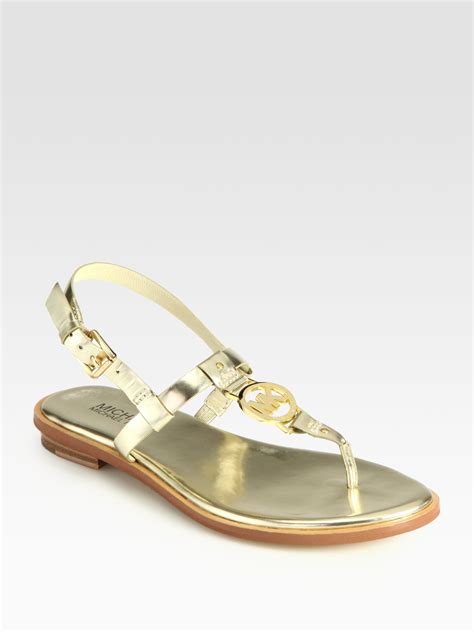 michael kors metallic sandals|macy's michael kors sandals clearance.